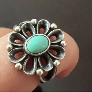 James Avery De Flores turquoise ring size 7